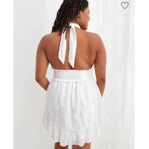 Aerie white halter eyelet dress - Picture 4 of 6